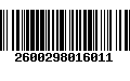 Código de Barras 2600298016011