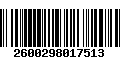 Código de Barras 2600298017513