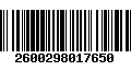 Código de Barras 2600298017650