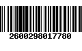 Código de Barras 2600298017780