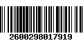 Código de Barras 2600298017919