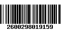 Código de Barras 2600298019159