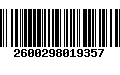 Código de Barras 2600298019357