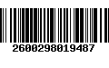 Código de Barras 2600298019487