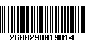 Código de Barras 2600298019814