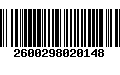 Código de Barras 2600298020148