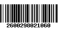 Código de Barras 2600298021060