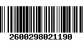 Código de Barras 2600298021190