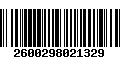 Código de Barras 2600298021329