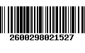 Código de Barras 2600298021527