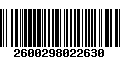 Código de Barras 2600298022630