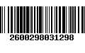 Código de Barras 2600298031298