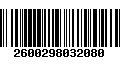 Código de Barras 2600298032080