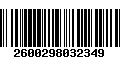 Código de Barras 2600298032349