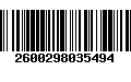 Código de Barras 2600298035494