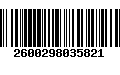 Código de Barras 2600298035821