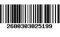 Código de Barras 2600303025199