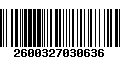 Código de Barras 2600327030636