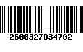 Código de Barras 2600327034702