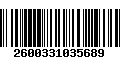 Código de Barras 2600331035689