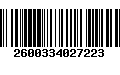 Código de Barras 2600334027223