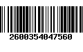 Código de Barras 2600354047560