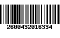 Código de Barras 2600432016334