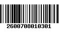 Código de Barras 2600708010301