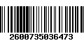 Código de Barras 2600735036473