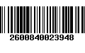 Código de Barras 2600840023948