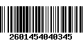 Código de Barras 2601454040345