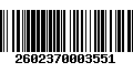 Código de Barras 2602370003551