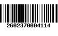 Código de Barras 2602370004114