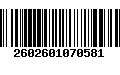 Código de Barras 2602601070581