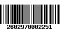 Código de Barras 2602970002251