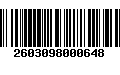 Código de Barras 2603098000648