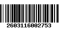 Código de Barras 2603116002753