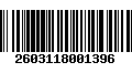 Código de Barras 2603118001396