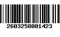 Código de Barras 2603258001423