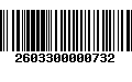 Código de Barras 2603300000732