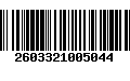 Código de Barras 2603321005044