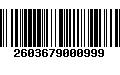 Código de Barras 2603679000999