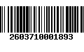 Código de Barras 2603710001893