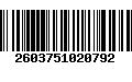 Código de Barras 2603751020792