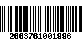 Código de Barras 2603761001996