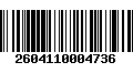 Código de Barras 2604110004736