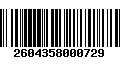 Código de Barras 2604358000729