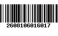 Código de Barras 2608106016017