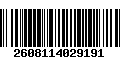 Código de Barras 2608114029191