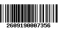 Código de Barras 2609190007356